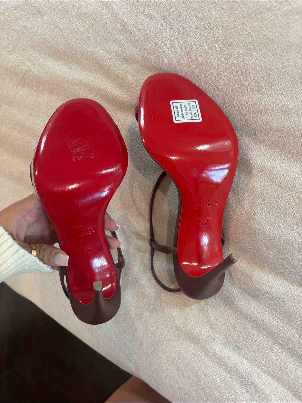 Christian Louboutin Rosalie 100mm sling backs - Picture 3 of 9